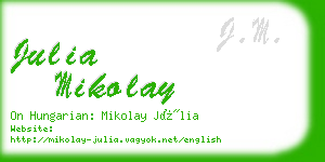 julia mikolay business card